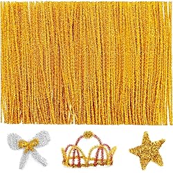 Iooleem 200pcs Golden Glitter Pipe