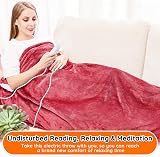 Mia&Coco Electric Heated Throw Blanket 180x130cm 10 Temp 9H Auto-Off Red view 7