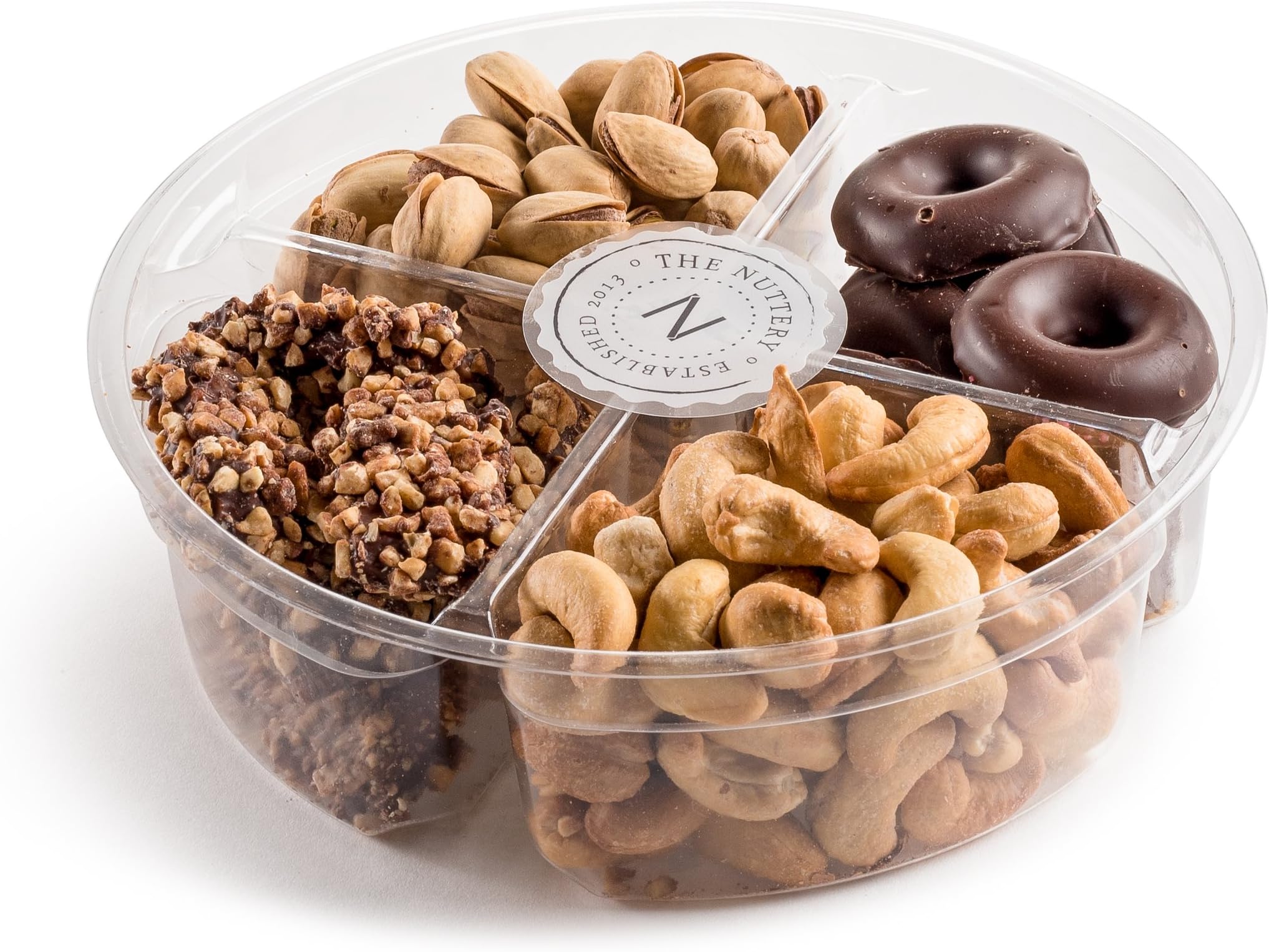 The Nuttery Deluxe 4 Section - Chocolate and Roasted Nuts Gift Tray