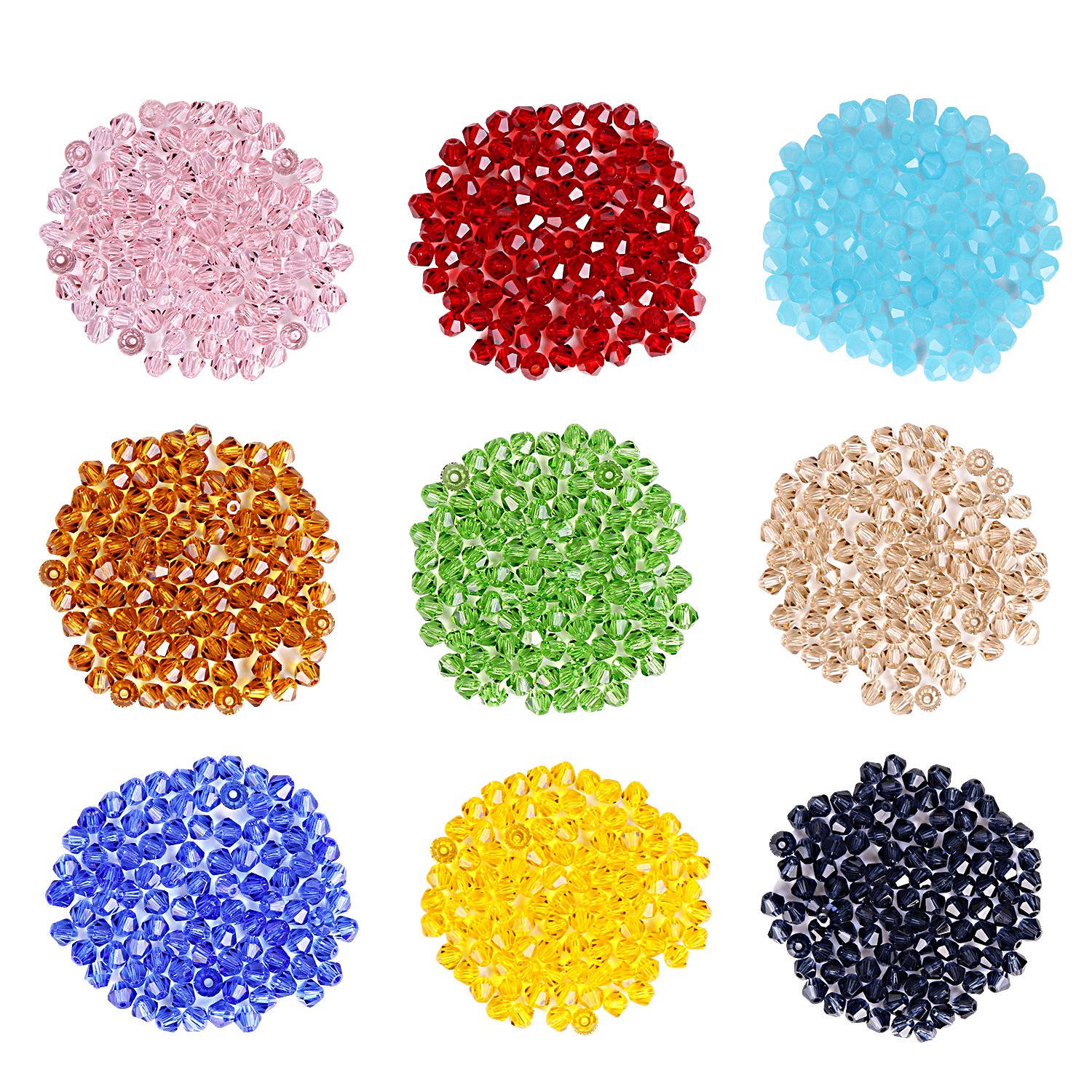 ZEYAN Crystal Beads Faceted Bicone Shape beads 15 Color 1500pcs glass beads for jewelry making Wholesale Mix lot(ZYSJZ001-B)