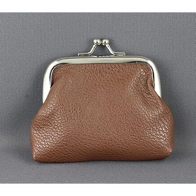 Brown Faux Leather Coin Purse with Kiss Lock Closure Egypt Ubuy