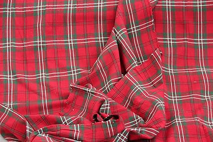 Stoff 'Edward Tartan Check', dicker, gewebter Baumwollstoff, erhältlich als Meterware. Breite: 150 cm. Kariert. Farben: Rot, 
