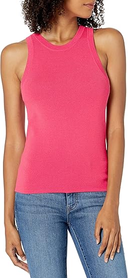 Amazon Co Jp The Drop レディース Gina ストレッチフィット ノースリーブ ハイネック カットイン タンクトップセーター 服 ファッション小物