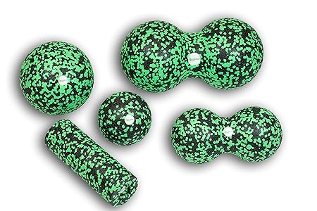 Balance Roll - Set 8 + 12 (Mini Rolle/Ball 8 / Ball 12 / Duoball 8 / Doppelball 12) Faszietraining Set (12 cm + 8 cm)