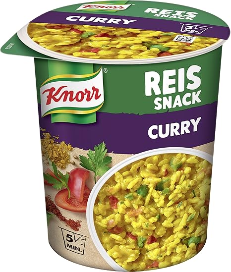 Knorr Snack Bar Reis Snack Curry 1 Portion, 8er-Pack