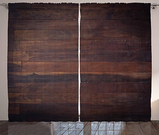Amazon Com Ambesonne Chocolate Curtains Aged Weathered Dark