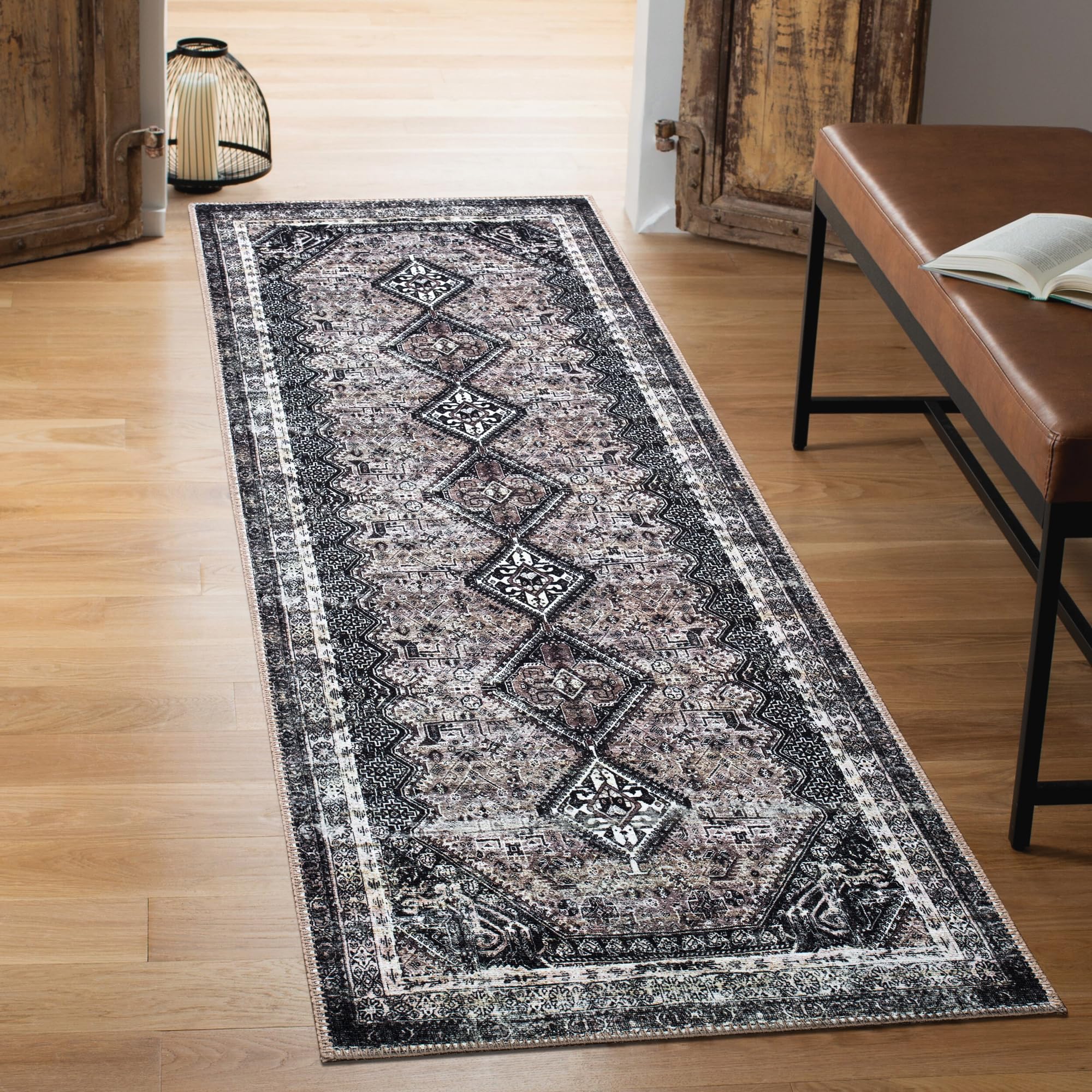 Photo 1 of Keen Home Design 2x7 Rug - Machine Washable Runner Rug with Non-Slip Backing, Ideal for Hallway, Entryway, Kitchen, Laundry Room - Vintage, Easy Clean, Durable, Low Pile Rug - (2'6" x 7')