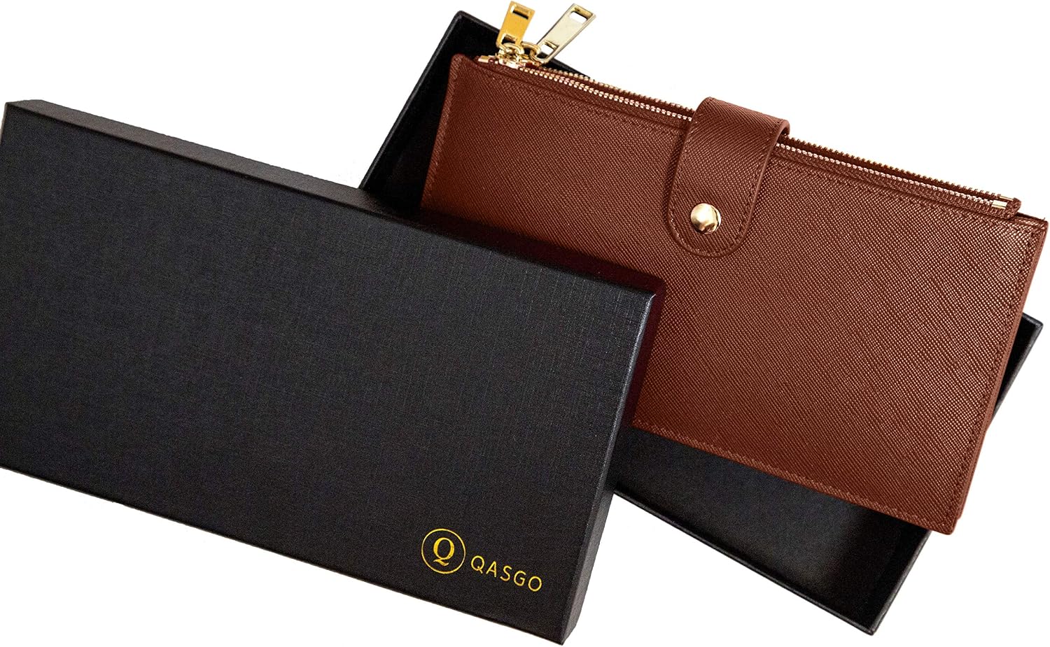 Portafoglio Pelle Sintetica Blocco RFID Marrone | Regalo Donna Design 2020  QASGO Portafoglio Donna Grande Porta Carte Di Credito Donna e Banconote  Elegante Rigido Con 2 Cerniere Portafogli e porta documenti  urban-earth.co.uk