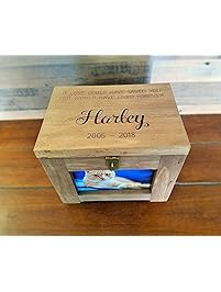 Personalized Pet Memory Box with Name and Quote or Poem - Memorial Photo Frame Chest Picture Keepsake - Dog, Cat, Lizard, Bird