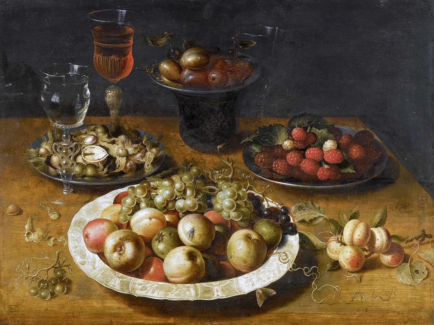 STILL LIFE APPLES GRAPES O. Beert Accent Tile Mural Backsplash Marble Ceramic