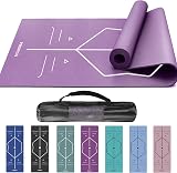 PROIRON Yoga Mat Alignment System Non Slip Large 173 x 61 x 0.4 cm Purple