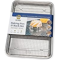 Baking Pan with Cooling Rack Set - Half Sheet Pan Size - Includes a Professional Aluminum Baking Sheet and a Stainless…