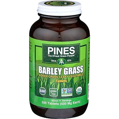 Pines Organic Barley Grass,500 mg,500 Count Tablets