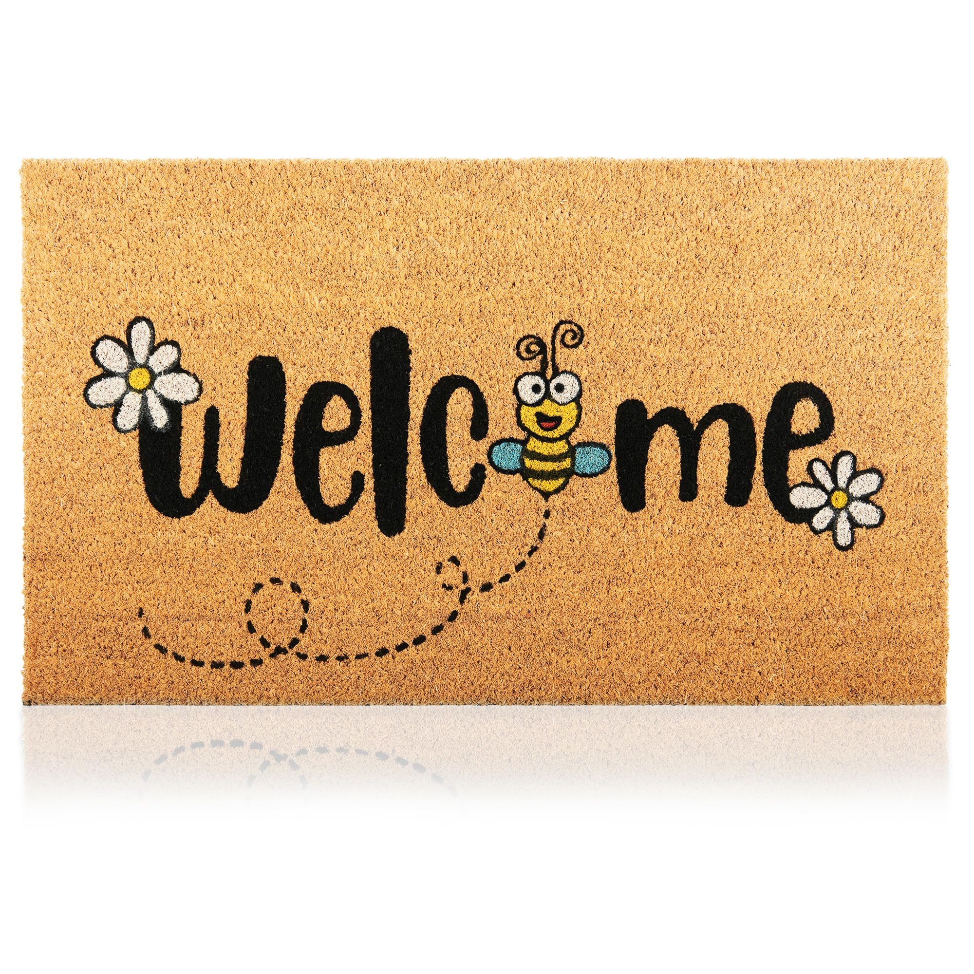 Photo 1 of Bee - 17"x29" - Coir Door Mat with Heavy Duty Backing - Welcome Mats for Entryway, Porch