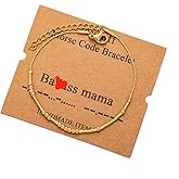 JoycuFF Inspirational Morse Code Bracelets for Women Silver Beads Jewelry Encouragement Mantra Gifts for Her