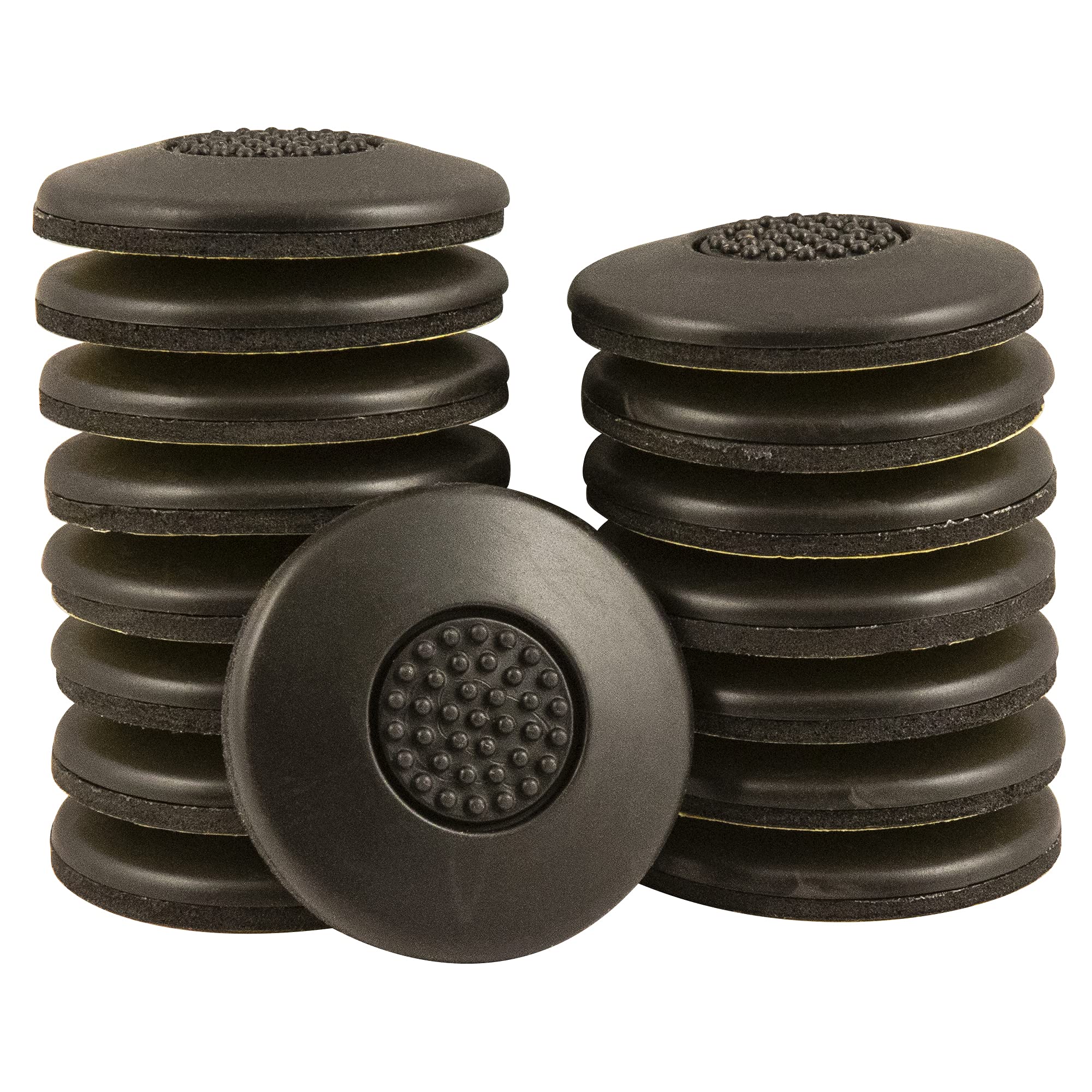 SoftTouch 1 1/2" Round Self-Stick Gripper Pads - Protect Surfaces, Keep Furniture in Place, Brown (16 Pack)