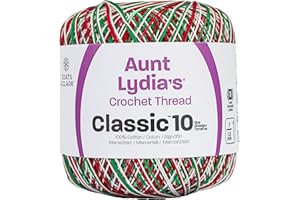 RED HEART Coats Crochet Classic Crochet Thread, Shades of Christmas