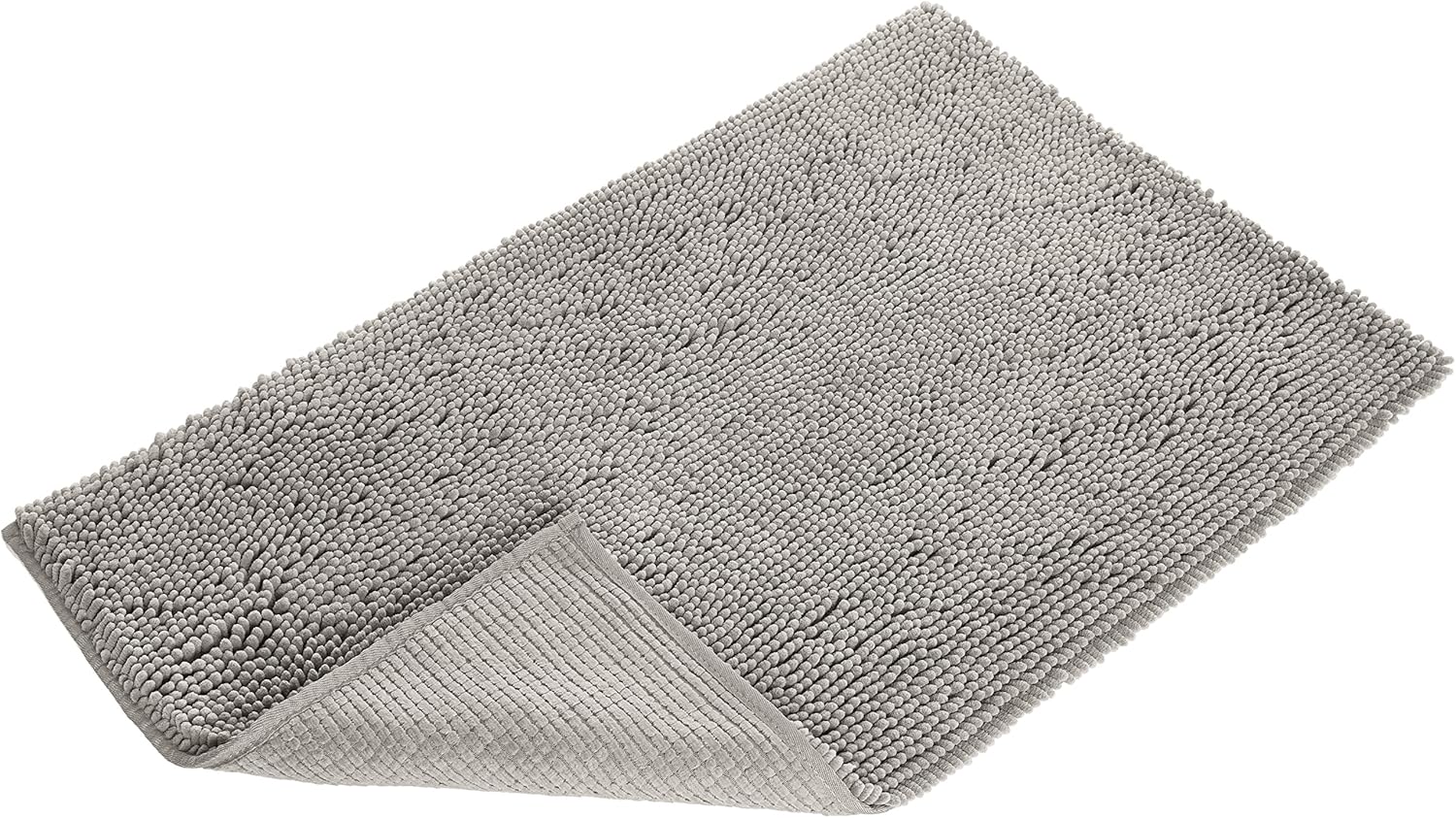 Basics Non-Slip Microfiber Shag Bathroom Rug Mat, 21" x 34", Platinum: Home & Kitchen