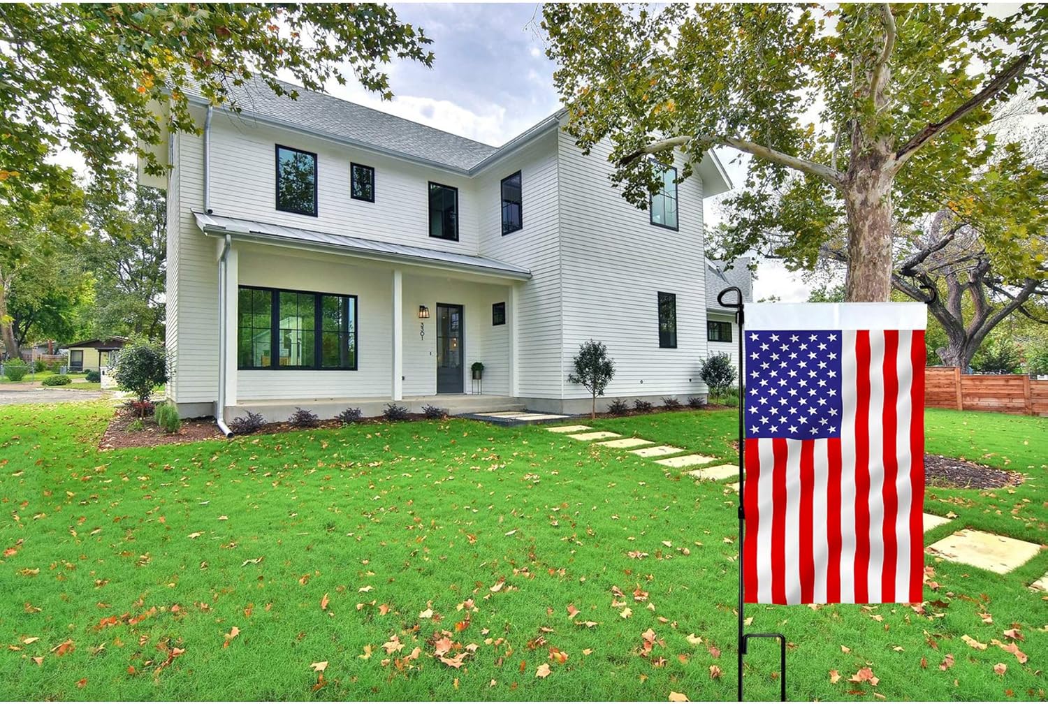 Garden Flag Stand-Holder-Pole with Garden Flag Stopper and Anti-Wind Clip 36.3"H x 16.5"W For USA Flag Or Season Garden Flags Keep Your Flags from Flying Away in High Winds : Garden & Outdoor