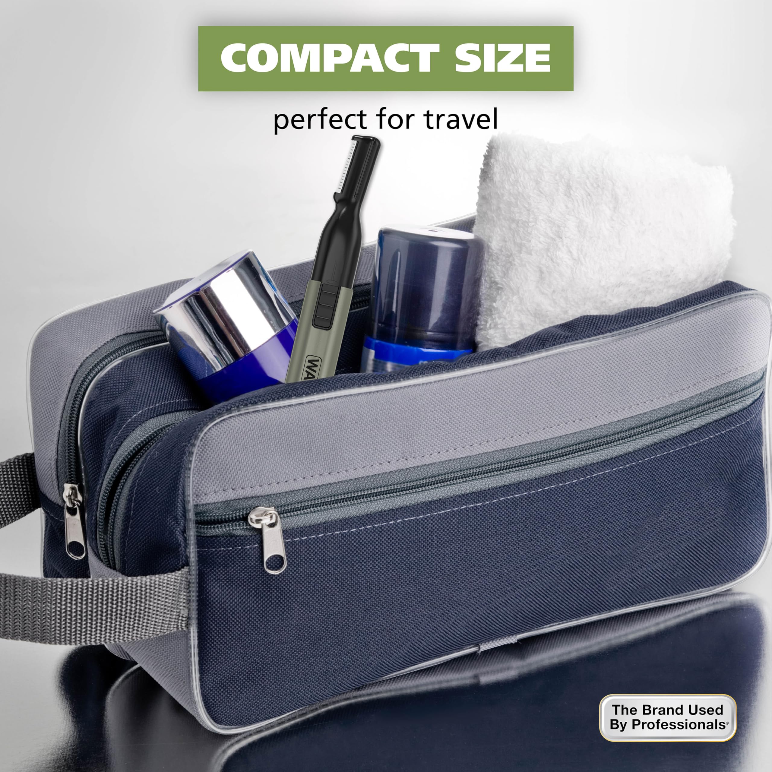 Wahl Micro Groomsman Battery Personal Trimmer for Hygienic Grooming with Rinseable, Interchangeable Heads for Eyebrows, Neckline, Nose, Ears, & Other Detailing - 05640-600