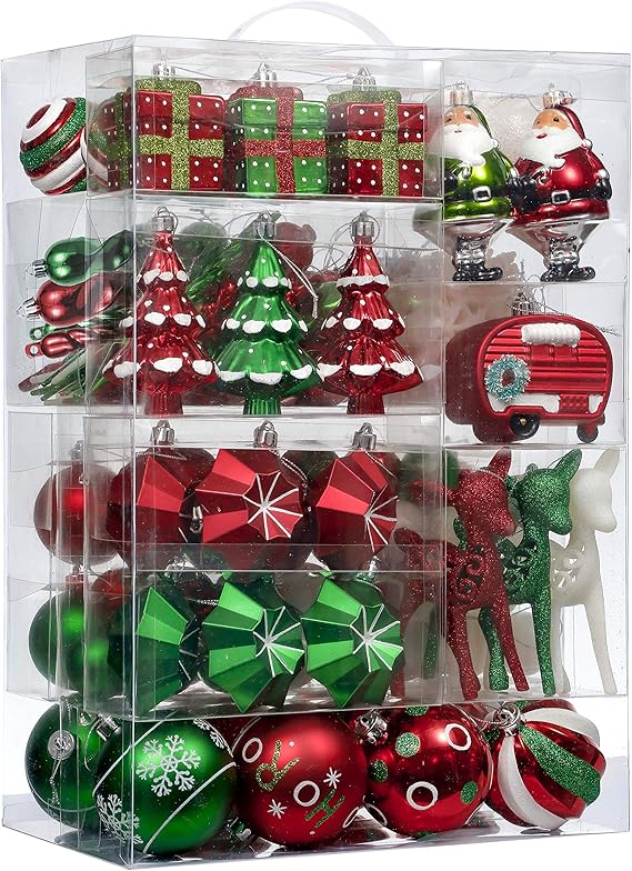 Amazon.com: Valery Madelyn 155ct Traditional Red Green and White