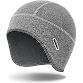 MELASA Winter Helmet Liner Skull Cap, Fleece Lined Warm Cycling Cap with Glasses Holes, Thermal Hat Beanie for Men Women