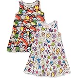 Spotted Zebra Disney | Marvel | Star Wars | Frozen | Princess Girls and Toddlers' Knit Sleeveless Tiered Dresses, Pack of 2