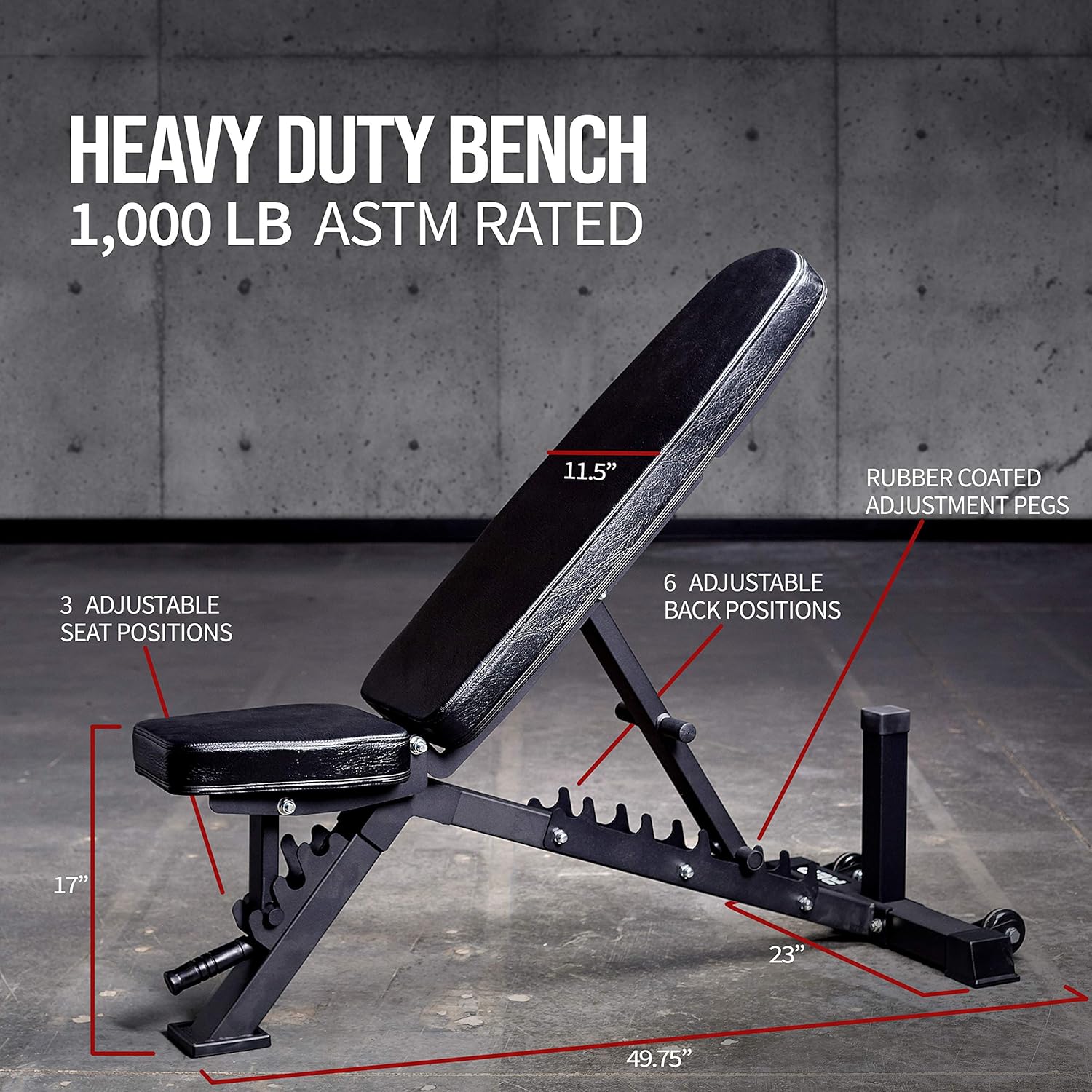 Benches AB3100 V3 Black 1,000 lb Rated Rep Adjustable Bench Adjustable