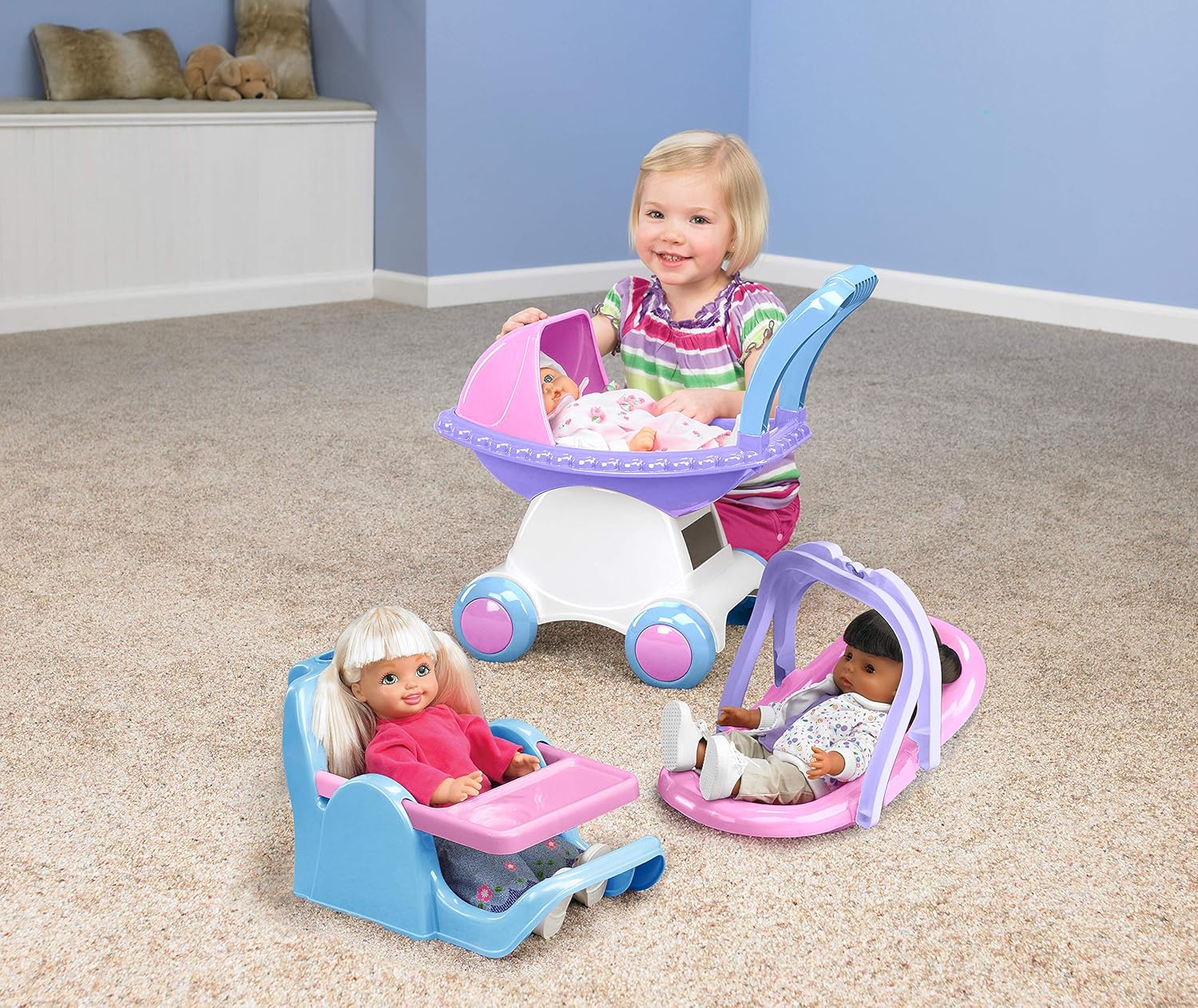 american plastic toys on the go stroller