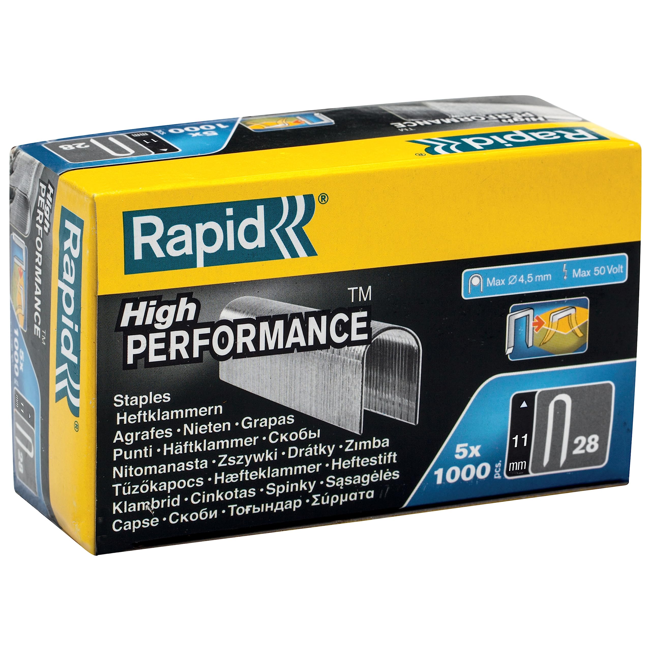 Rapid High Performance No.28 Cable Staples, Leg Length: 11 mm, 11891933 - 5000 Pieces