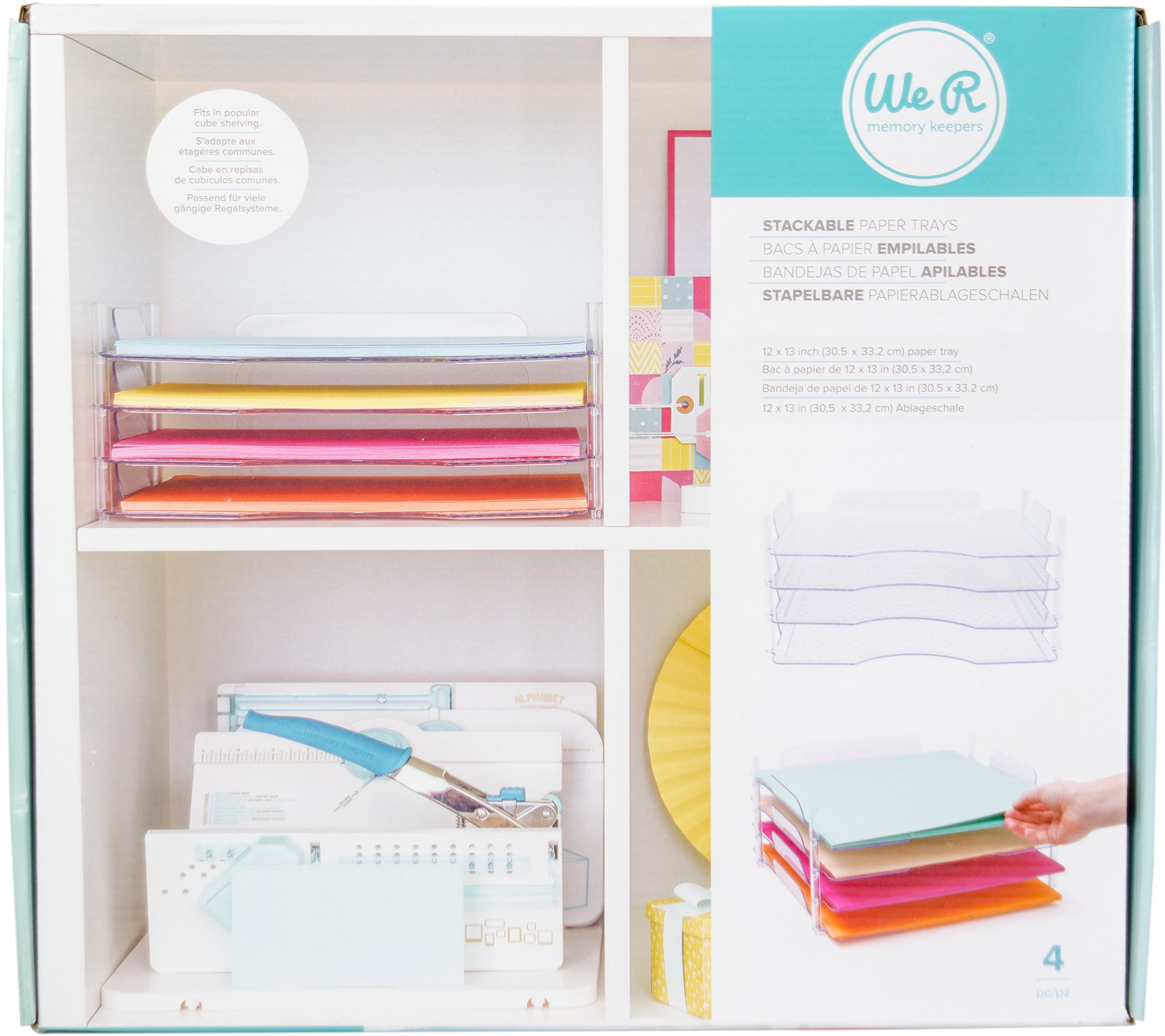 We R Memory Keepers Bins Storage & Decor-Stackable Paper Trays, Multi-coloured, OSFA