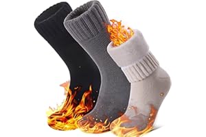 NOCIN COLOR 3 Pairs Thermal Boot Socks for Women Men Ski Thick Winter Warm Insulated Heated Socks for Extreme Cold Weather