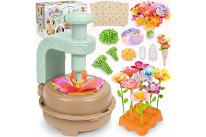 Fabric Flower Bouquets Toys, DIY Craft Kits Toys for Kids - Flowers Market Toy, Build Your Flower Bouquet, Arts & Crafts for 4+ Year Toddler Girl, Educational Activity Preschool B-Day Gifts
