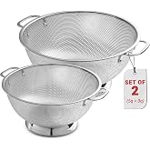 Bellemain Stainless Steel Colander for Kitchen, 3 &amp; 5 Qt Strainers | Durable Highest Grade Premium Steel, Dishwasher Safe and Odor resistant Food Strainer, Lightweight Looped Handles