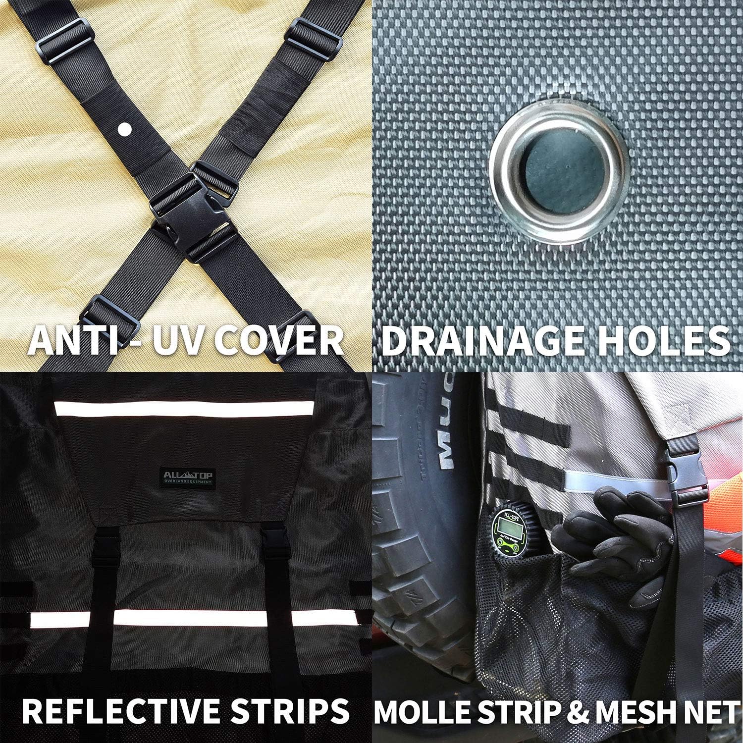 ALL-TOP Overland Series Spare Tire Trash Bag (Woodlang Camo) - Tool & Gear Organizer for Outdoor Off-Road Expedition - Fit up to 40'' Tire: Automotive