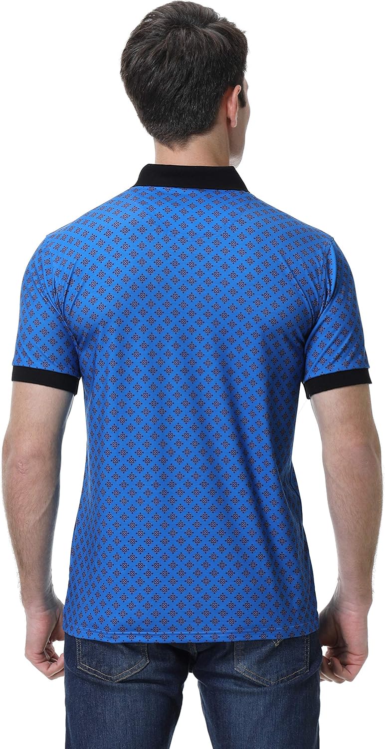 Alex Vando Mens Polo Shirts Short Sleeve Regular Fit Fashion Designed Shirt at  Men’s Clothing store
