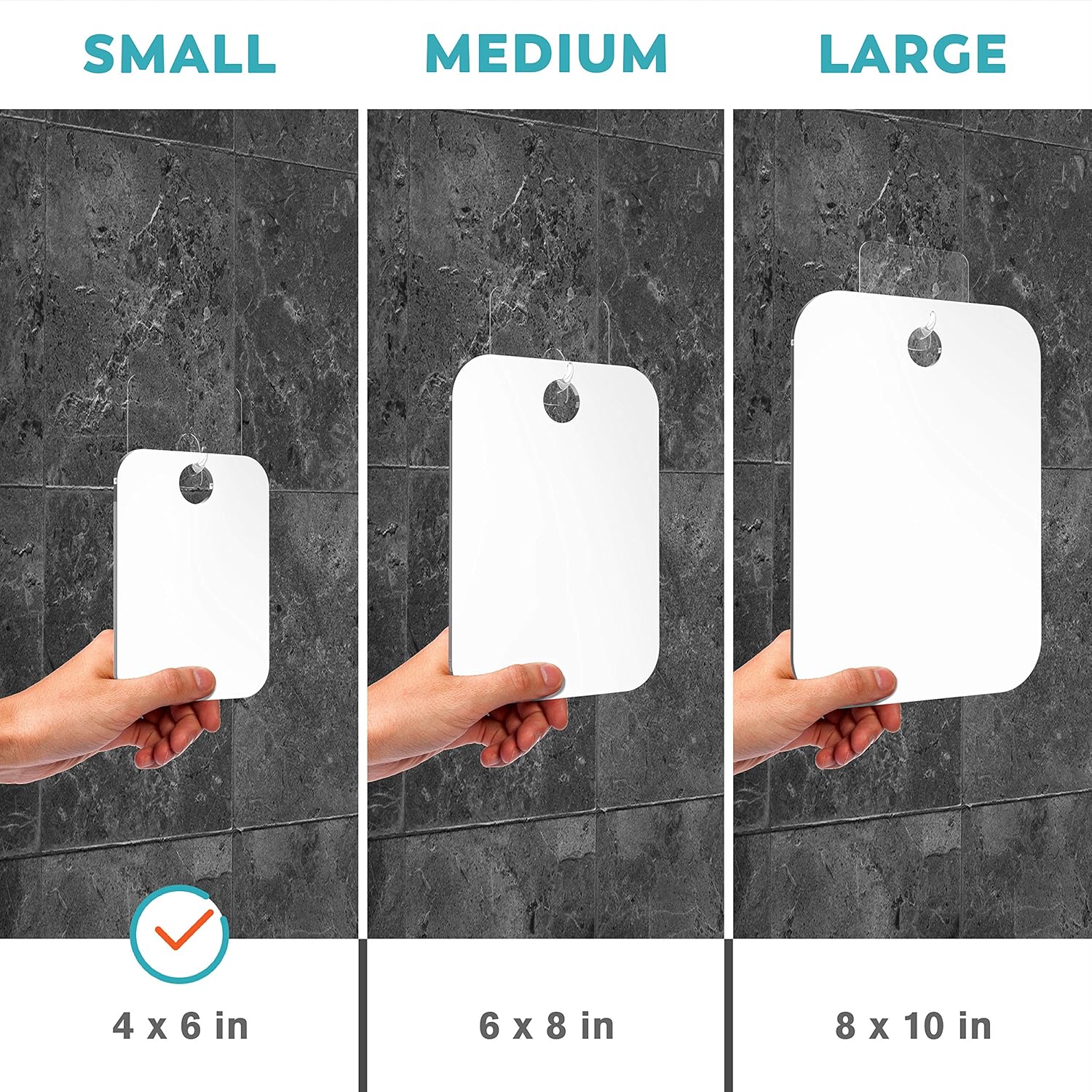 HONEYBULL Shower Mirror | Fogless with Razor Hook (Small 4x6) : Beauty