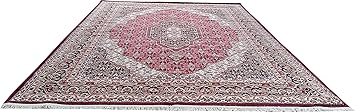 PARADISE CARPET CREATION for Living Room, Bedroom and Hall Size 10x12 Feet Modern Look Floral Carpet with Extra Thickness 1 inch High Pile Luxury Carpet(Red Multi)