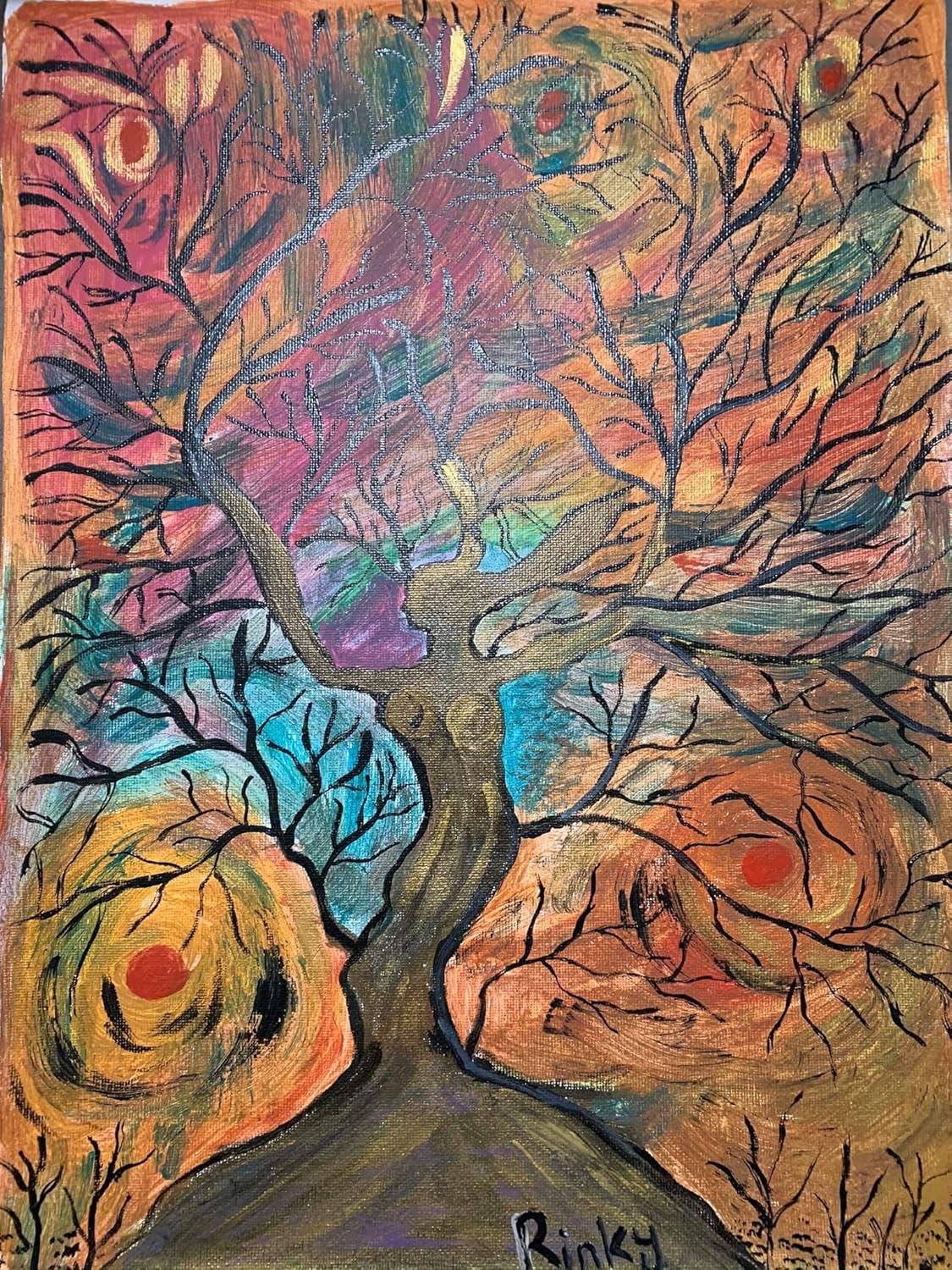 Amazon.com: Tree Painting(Global Warming): Handmade