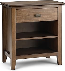 SIMPLIHOME Artisan SOLID WOOD 24 inch Wide Contemporary Bedside Nightstand Table in Rustic Natural Aged Brown