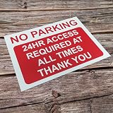LP Lifestyle NO PARKING 24hr Access Sign Red A4 No Holes view 9
