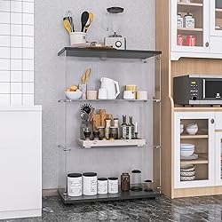 nifoti 3-Tier Glass Display Cabinet,Curio Cabinet