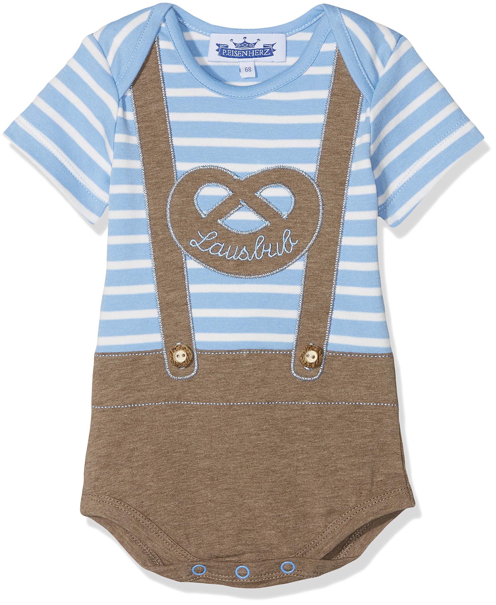 P. Eisenherz Lausbub Costume Baby Boy Bodysuit Leather Trousers Baby Clothes Blue - Blue - 92