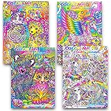 Lisa Frank Adult Coloring Book Set -- 4 Premium Lisa Frank Coloring and Activity Books for Adults