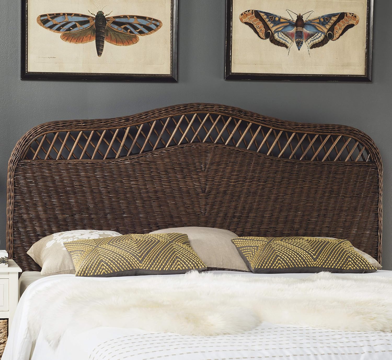 Best dark brown wood queen headboard