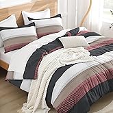 Litanika Twin Comforter Set Red Black - 2 Pieces Lightweight Summer Bedding Set, All Season Down Alternative Comforter (1 Comforter, 2 Pillowcases)