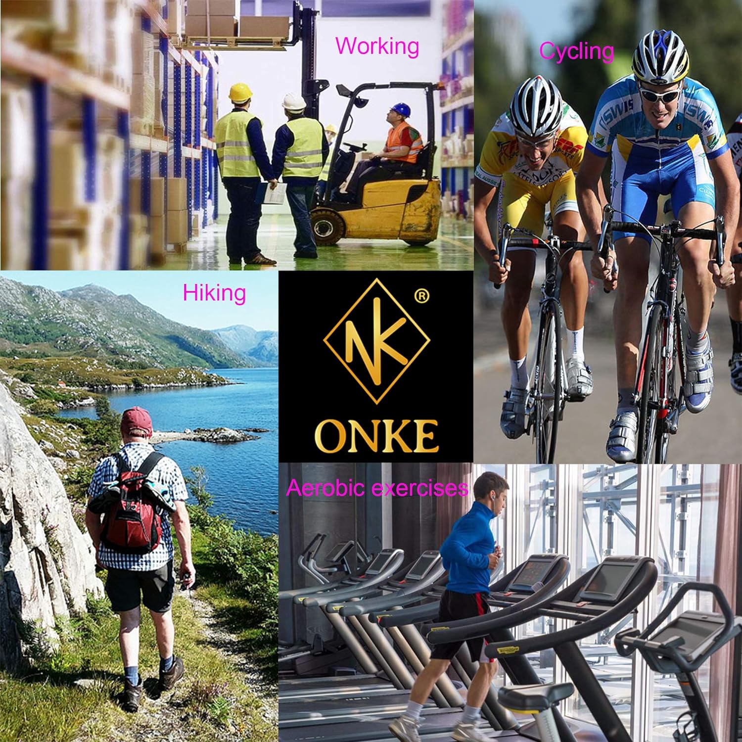 ONKE Cotton Moisture Wicking Work Training Cushion Crew Socks Men Pack: Clothing
