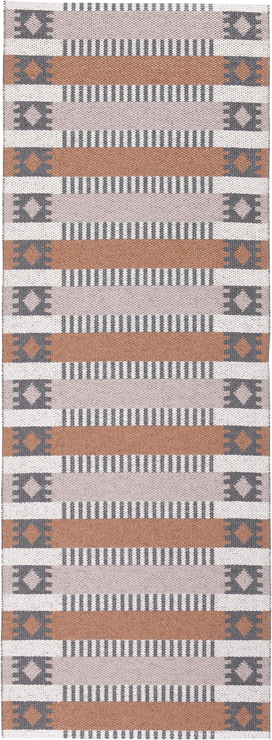 Synthetic Fibre Rug Märta Rust/Pink – Perfect for Kitchen, Bathroom, Home, Garden, Patio, Camping etc., 70 x 300 cm