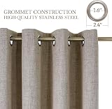 CUCRAF 100% Blackout Curtains Linen 96 Inch Drop 2 Panels Eyelet 52 x 96 view 2