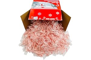 LA Signature Mini Candy Canes with Real Peppermint, Red & White, 500 Count (Pack of 1)